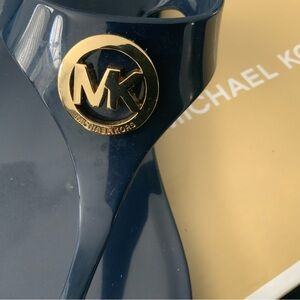Michael Kors Navy and Gold Sandals